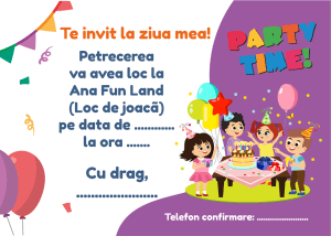 Invitație Petreceri copii Loc de Joacă Iași Valea Lupului