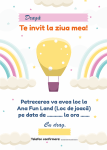 Invitație Petreceri copii Loc de Joacă Iași Valea Lupului